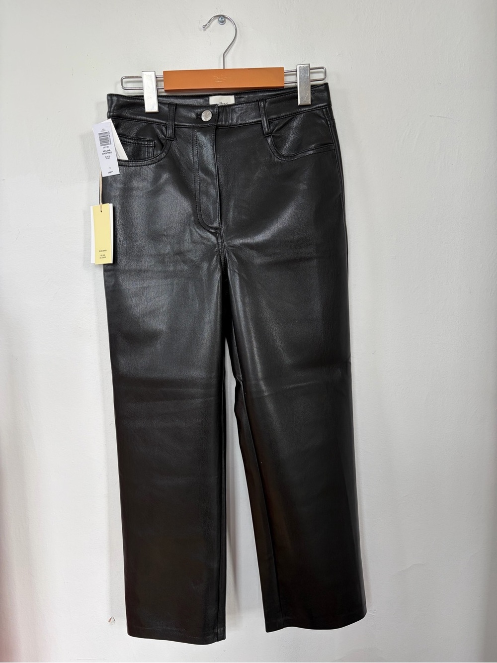 Wilfred “Melina” Black Faux Leather Cropped Pants